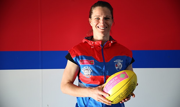 HERO_Mackie_057A9860.jpg Bulldog Emma Mackie has come a long way since representing Australia in cycling. Picture: Western Bulldogs - Emma Mackie,Western Bulldogs,AFLW,AFLW Draft